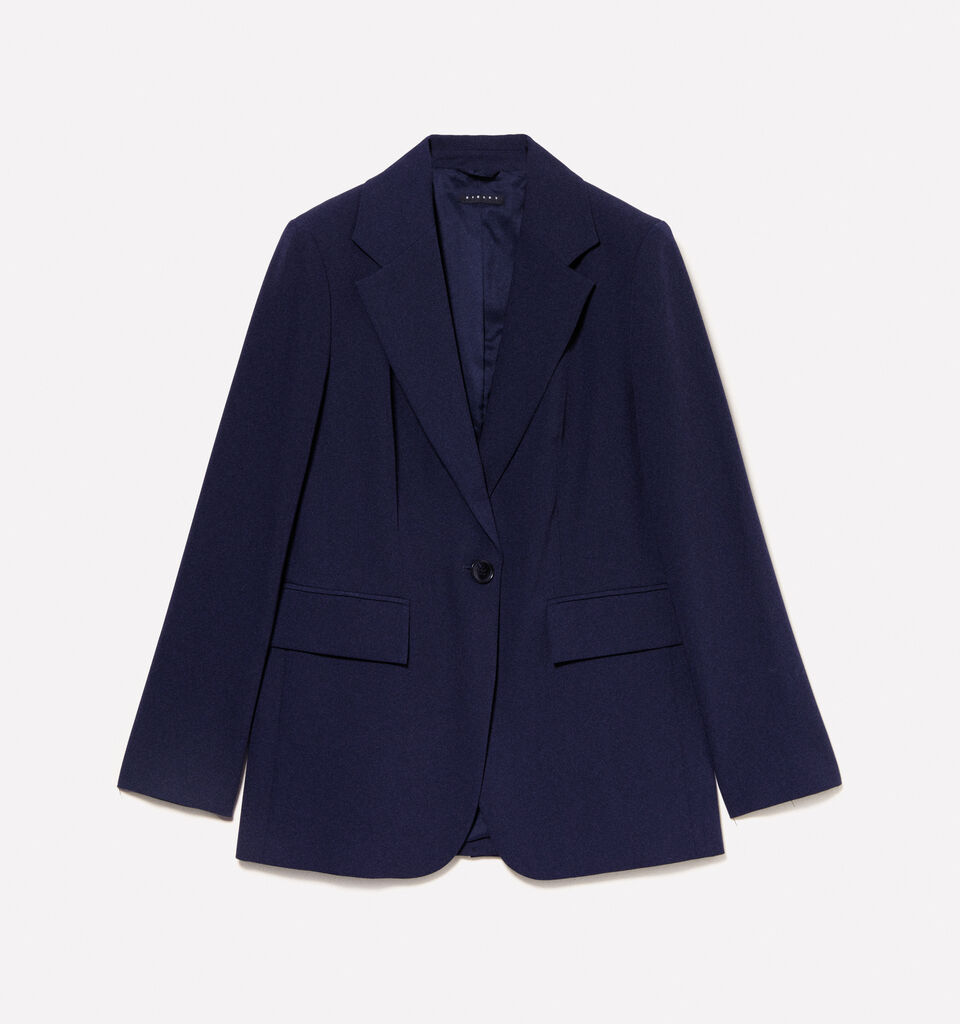 Dark blue regular fit blazer - women's blazers - Dark Blue | Sisley image number 4
